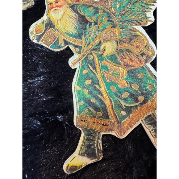 Vintage Santa Christmas Cardboard Ornaments Set Of 9 - Picture 6 of 8